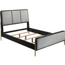 Arini Queen Bed with Upholstered Headboard Black and Grey