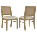 The appearance of Arini Rattan Cane Dining Side Chair Set of 2 In Sand Wash and Cream designed by Coaster in the coastal interior design. This sand wash/cream piece of furniture was selected by 1StopBedrooms from Arini Collection to add a touch of cosiness and style into your home. Sku: 108932SWD. Material: Polyester.