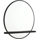 Arini Round Dresser Mirror with Shelf Black