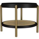 The appearance of Arini Round End Side Table with Storage Shelf In Natural and Black designed by Coaster in the coastal interior design. This natural/black piece of furniture was selected by 1StopBedrooms from Arini Collection to add a touch of cosiness and style into your home. Sku: 706197. Material: MDF.
