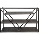 The appearance of Arista Cobblestone Brown Sofa Table designed by Liberty in the modern / contemporary interior design. This brown piece of furniture  was selected by 1StopBedrooms from Arista Collection to add a touch of cosiness and style into your home. Sku: 37-OT1030. Material: Wood.