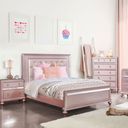 The appearance of Ariston Twin Bed In Rose Gold designed by Furniture of America in the modern / contemporary interior design. This rose gold piece of furniture was selected by 1StopBedrooms from Ariston Collection to add a touch of cosiness and style into your home. Sku: CM7170RG-T-HB;CM7170RG-T-FB;CM7170RG-T-R. Bed Type: Panel Bed. Material: Wood. Bed Size: Twin.