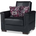 Armada Upholstered Convertible Armchair with Storage In Black ARM-AC-15-PU