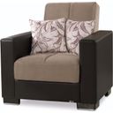 The appearance of Armada Upholstered Convertible Armchair with Storage In Brown And Sand designed by Casamode in the modern / contemporary interior design. This brown/sand piece of furniture was selected by 1StopBedrooms from Armada Collection to add a touch of cosiness and style into your home. Sku: ARM-AC-9. Material: Chenille.