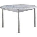 The appearance of Arris Cocktail Table - 17" designed by Bernhardt in the transitional interior design. This polished stainless steel/marble piece of furniture  was selected by 1StopBedrooms from Arris Collection to add a touch of cosiness and style into your home. Sku: 321011. Material: Stone.
