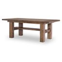 The appearance of Artisan's Place Complete Trestle Dining Table In Vintage Pine and Ironwood designed by Legacy Classic in the modern / contemporary interior design. This vintage pine and ironwood piece of furniture was selected by 1StopBedrooms from Artisan's Place Collection to add a touch of cosiness and style into your home. Sku: 3270-122T;3270-122B. Table Top Shape: Rectangular. Size: 82" x 42". Material: Pine Veneer.