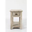 The appearance of Artisan'S Craft Chairside Table In Washed Grey designed by Jofran in the transitional interior design. This washed grey piece of furniture was selected by 1StopBedrooms from Artisan'S Craft Collection to add a touch of cosiness and style into your home. Sku: 1743-7. Material: Acacia.