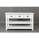 The appearance of Artisan'S Craft 50 Inch Sofa Table In White designed by Jofran in the transitional interior design. This white piece of furniture was selected by 1StopBedrooms from Artisan'S Craft Collection to add a touch of cosiness and style into your home. Sku: 1744-4. Material: Acacia.
