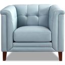 The appearance of Arvo Leather Chair In Spa Blue designed by Hydeline in the modern / contemporary interior design. This spa blue piece of furniture  was selected by 1StopBedrooms from Arvo Collection to add a touch of cosiness and style into your home. Sku: 67268-10V02-LS2521. Material: Leather.
