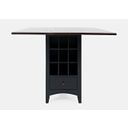 The appearance of Asbury Park Storage Counter Drop Leaf Dining Table with Wine Rack In Black designed by Jofran in the modern / contemporary interior design. This black piece of furniture was selected by 1StopBedrooms from Asbury Park Collection to add a touch of cosiness and style into your home. Sku: 1846-48. Table Top Shape: Rectangular. Size: 42" x 48". Material: Acacia.