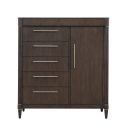 The appearance of Asher Park 6 Drawer Master Chest In Brown designed by Pulaski in the traditional interior design. This brown piece of furniture was selected by 1StopBedrooms from Asher Park Collection to add a touch of cosiness and style into your home. Sku: P393127. Material: Wood Veneer.