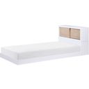Asker Twin Bookcase Platform Bed In White and Brown