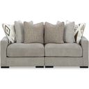 The appearance of Aslan Court 2-Piece Loveseat Sectional In Pebble designed by Signature Design by Ashley in the modern / contemporary interior design. This pebble piece of furniture was selected by 1StopBedrooms from Aslan Court Collection to add a touch of cosiness and style into your home. Sku: 2030564;2030565. Material: Polyester.