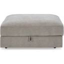 The appearance of Aslan Court Ottoman With Storage In Pebble designed by Signature Design by Ashley in the modern / contemporary interior design. This pebble piece of furniture  was selected by 1StopBedrooms from Aslan Court Collection to add a touch of cosiness and style into your home. Sku: 2030511. Material: Fabric.