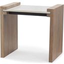 Athens Light Brown Wood And White Marble Side Table