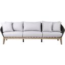 The appearance of Athos Indoor Outdoor 3 Seater Sofa In Light Eucalyptus Wood with Charcoal Rope and Gray Cushions designed by Armen Living in the modern / contemporary interior design. This gray piece of furniture  was selected by 1StopBedrooms from Athos Collection to add a touch of cosiness and style into your home. Sku: LCATSOWDLT. Material: Rope.