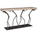 The appearance of Atlas Console Table In Gray And Wood designed by Phillips Collection in the modern / contemporary interior design. This gray and black piece of furniture was selected by 1StopBedrooms from Atlas Collection to add a touch of cosiness and style into your home. Sku: TH101826. Material: Wood.