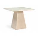 Atrium 36 Inch Glass and Cane Top with Solid Wood Base Dining Table In Natural