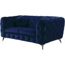 The appearance of Atronia Blue Fabric Loveseat designed by ACME in the rustic / southwestern interior design. This blue piece of furniture was selected by 1StopBedrooms from Atronia Collection to add a touch of cosiness and style into your home. Sku: 54901. Material: Upholstered.
