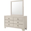 The appearance of Atticus Dresser Mirror In White designed by Crown Mark in the rustic / southwestern interior design. This white piece of furniture  was selected by 1StopBedrooms from Atticus Collection to add a touch of cosiness and style into your home. Sku: B6982-11. Material: MDF.
