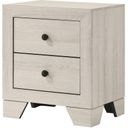 The appearance of Atticus Night Stand In White designed by Crown Mark in the rustic / southwestern interior design. This white piece of furniture  was selected by 1StopBedrooms from Atticus Collection to add a touch of cosiness and style into your home. Sku: B6982-2. Material: MDF.