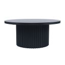 The appearance of Auden 40 Inch Round Fluted Pedestal Base Coffee Table with Caster Wheels In Black designed by Jofran in the modern / contemporary interior design. This black piece of furniture  was selected by 1StopBedrooms from Auden Collection to add a touch of cosiness and style into your home. Sku: 2420-2BBLK;2420-2TBLK. Material: MDF.