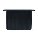 The appearance of Auden Oval Fluted Pedestal Base Sofa Console Table In Black designed by Jofran in the modern / contemporary interior design. This black piece of furniture  was selected by 1StopBedrooms from Auden Collection to add a touch of cosiness and style into your home. Sku: 2420-4TBLK;2420-4BBLK. Material: MDF.