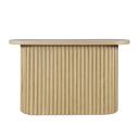 The appearance of Auden Oval Fluted Pedestal Base Sofa Console Table In Natural designed by Jofran in the modern / contemporary interior design. This natural piece of furniture was selected by 1StopBedrooms from Auden Collection to add a touch of cosiness and style into your home. Sku: 2420-4BNAT;2420-4TNAT. Material: MDF.