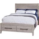 Aurora King Panel Bed with Storage Footboard In Whitewash