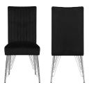 The appearance of Ava Dining Chair Set of 2 In Black and Silver designed by New Classic in the modern / contemporary interior design. This black/silver piece of furniture  was selected by 1StopBedrooms from Ava Collection to add a touch of cosiness and style into your home. Sku: D1891-20. Material: Wood.