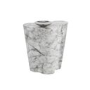 Ava Marble Look Large Side Table In White and Grey