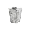 Ava Marble Look Small End Table In White and Grey
