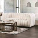 The appearance of Aversa Sofa In Off White designed by Furniture of America in the modern / contemporary interior design. This off white piece of furniture  was selected by 1StopBedrooms from Aversa Collection to add a touch of cosiness and style into your home. Sku: FM61002WH-SF. Material: Boucle.