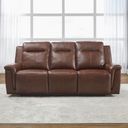 The appearance of Avery Power Reclining Sofa In Cognac designed by Liberty in the transitional interior design. This cognac piece of furniture was selected by 1StopBedrooms from Avery Collection to add a touch of cosiness and style into your home. Sku: 7001CG-32P. Material: Wood.