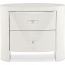 The appearance of Axiom Oval Nightstand designed by Bernhardt in the modern / contemporary interior design. This linear white piece of furniture  was selected by 1StopBedrooms from Axiom Collection to add a touch of cosiness and style into your home. Sku: 381213. Material: Poplar.