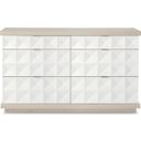The appearance of Axiom Patterned Dresser designed by Bernhardt in the transitional interior design. This linear gray/linear white piece of furniture  was selected by 1StopBedrooms from Axiom Collection to add a touch of cosiness and style into your home. Sku: 381056. Material: Poplar.