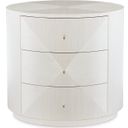 The appearance of Axiom Round Chairside Table designed by Bernhardt in the modern / contemporary interior design. This linear white piece of furniture  was selected by 1StopBedrooms from Axiom Collection to add a touch of cosiness and style into your home. Sku: 381127. Material: Poplar.