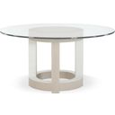 The appearance of Axiom Round Dining Table designed by Bernhardt in the transitional interior design. This linear gray/linear white piece of furniture  was selected by 1StopBedrooms from Axiom Collection to add a touch of cosiness and style into your home. Sku: 381773;998E60. Table Top Shape: Round. Material: Poplar. Size: 60".