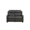 The appearance of Ayden Power Reclining Loveseat with Power Head Rests and Power Lumbar In Dark Gray designed by BarcaLounger in the transitional interior design. This dark gray piece of furniture was selected by 1StopBedrooms from Ayden Collection to add a touch of cosiness and style into your home. Sku: 29PHL1537572496. Material: Leather.