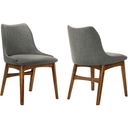 The appearance of Azalea Charcoal Fabric and Walnut Wood Dining Side Chair Set of 2 designed by Armen Living in the modern / contemporary interior design. This charcoal piece of furniture was selected by 1StopBedrooms from Azalea Collection to add a touch of cosiness and style into your home. Sku: LCAZSIWACH. Material: Rubberwood.