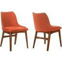 The appearance of Azalea Orange Fabric and Walnut Wood Dining Side Chair Set of 2 designed by Armen Living in the modern / contemporary interior design. This orange piece of furniture was selected by 1StopBedrooms from Azalea Collection to add a touch of cosiness and style into your home. Sku: LCAZSIWAOR. Material: Rubberwood.