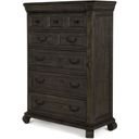 The appearance of Bellamy Peppercorn Drawer Chest designed by Magnussen in the transitional interior design. This brown piece of furniture  was selected by 1StopBedrooms from Bellamy Collection to add a touch of cosiness and style into your home. Sku: B2491-10. Material: Pine.