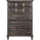 The appearance of Calistoga Drawer Chest designed by Magnussen in the transitional interior design. This brown piece of furniture was selected by 1StopBedrooms from Calistoga Collection to add a touch of cosiness and style into your home. Sku: B2590-10. Material: Pine.