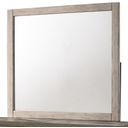 The appearance of Crown Mark Patterson Mirror in Driftwood Grey designed by Crown Mark in the country / farmhouse interior design. This distressed piece of furniture was selected by 1StopBedrooms from Patterson Collection to add a touch of cosiness and style into your home. Sku: B3050-11. Material: Glass.