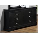 The appearance of Crown Mark Furniture Louis Philip Dresser in Black designed by Crown Mark in the modern / contemporary interior design. This black piece of furniture was selected by 1StopBedrooms from Louis Philip Collection to add a touch of cosiness and style into your home. Sku: B3950-1. Material: Wood.