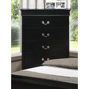 The appearance of Crown Mark Furniture Louis Philip Drawer Chest in Black designed by Crown Mark in the modern / contemporary interior design. This black piece of furniture was selected by 1StopBedrooms from Louis Philip Collection to add a touch of cosiness and style into your home. Sku: B3950-4. Material: Wood.