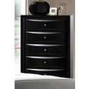 The appearance of Crown Mark Furniture Emily Drawer Chest in Black designed by Crown Mark in the modern / contemporary interior design. This black piece of furniture  was selected by 1StopBedrooms from Emily Collection to add a touch of cosiness and style into your home. Sku: B4280-4. Material: Wood.