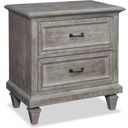 The appearance of Lancaster Dove Tail Grey 2 Drawer Nightstand designed by Magnussen in the transitional interior design. This gray piece of furniture was selected by 1StopBedrooms from Lancaster Collection to add a touch of cosiness and style into your home. Sku: B4352-01. Material: Pine.