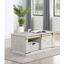 The appearance of Bacerra Coffee Table In Antique White and Gold designed by Furniture of America in the rustic / southwestern interior design. This antique white and gold piece of furniture  was selected by 1StopBedrooms from Bacerra Collection to add a touch of cosiness and style into your home. Sku: CM4018WH-C. Material: Metal.