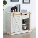 The appearance of Bacerra Sofa Table In Antique White and Gold designed by Furniture of America in the rustic / southwestern interior design. This antique white and gold piece of furniture  was selected by 1StopBedrooms from Bacerra Collection to add a touch of cosiness and style into your home. Sku: CM4018WH-S. Material: Metal.